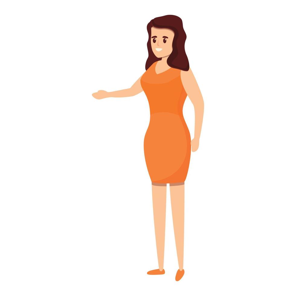 Woman buyer icon, cartoon style vector