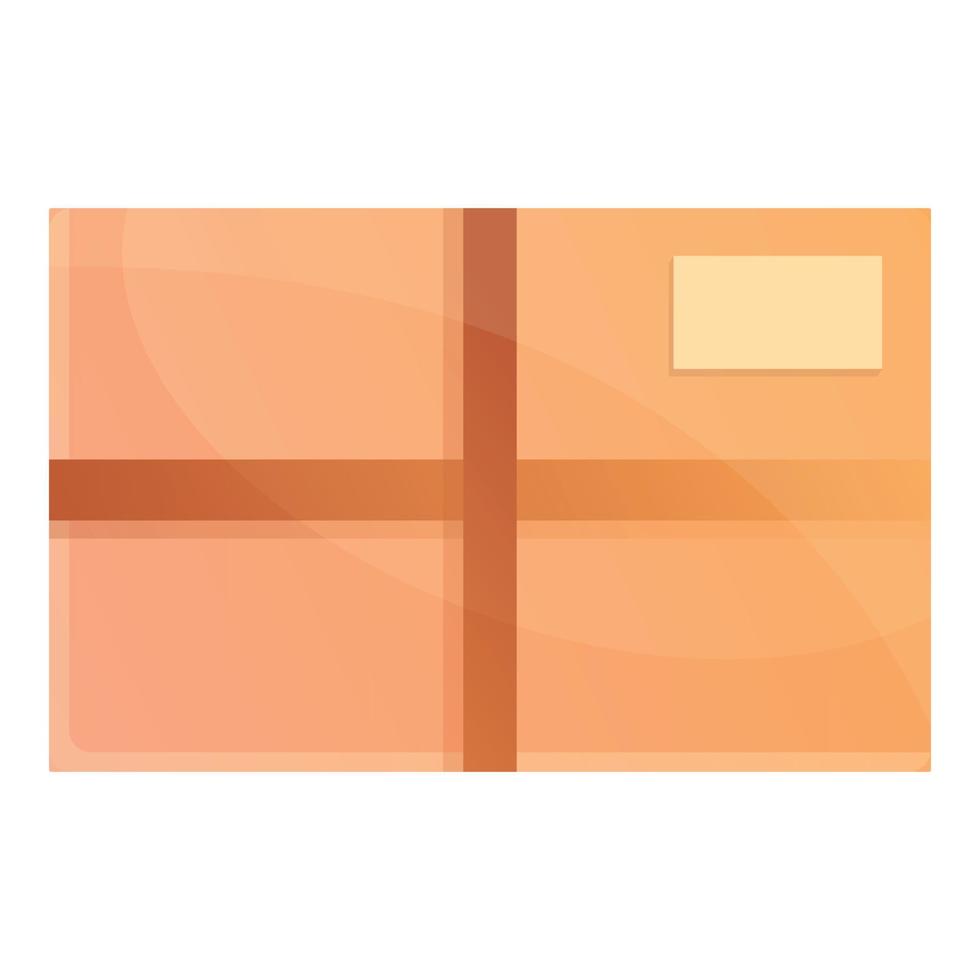 Parcel box icon, cartoon style vector