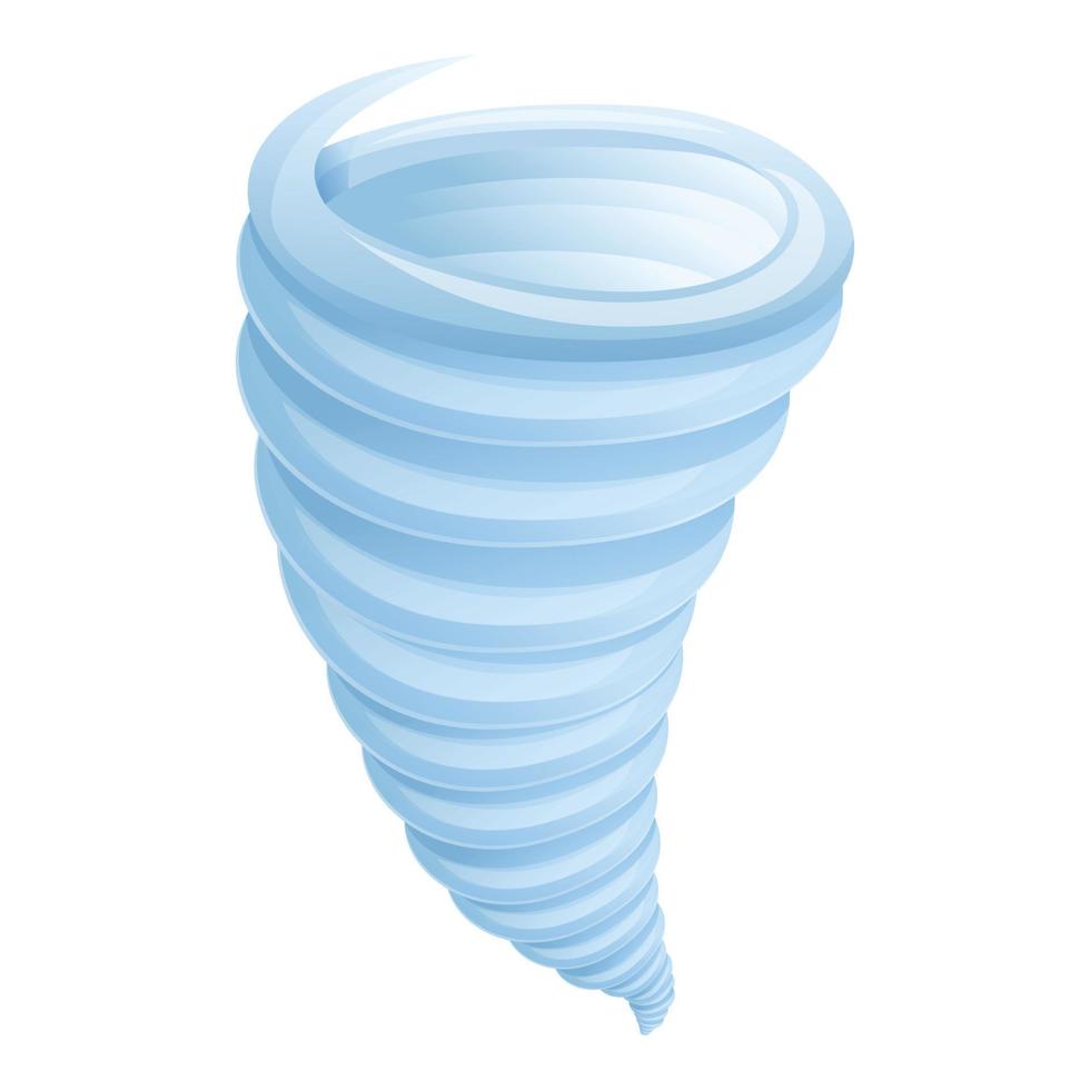 Water tornado icon, cartoon style vector