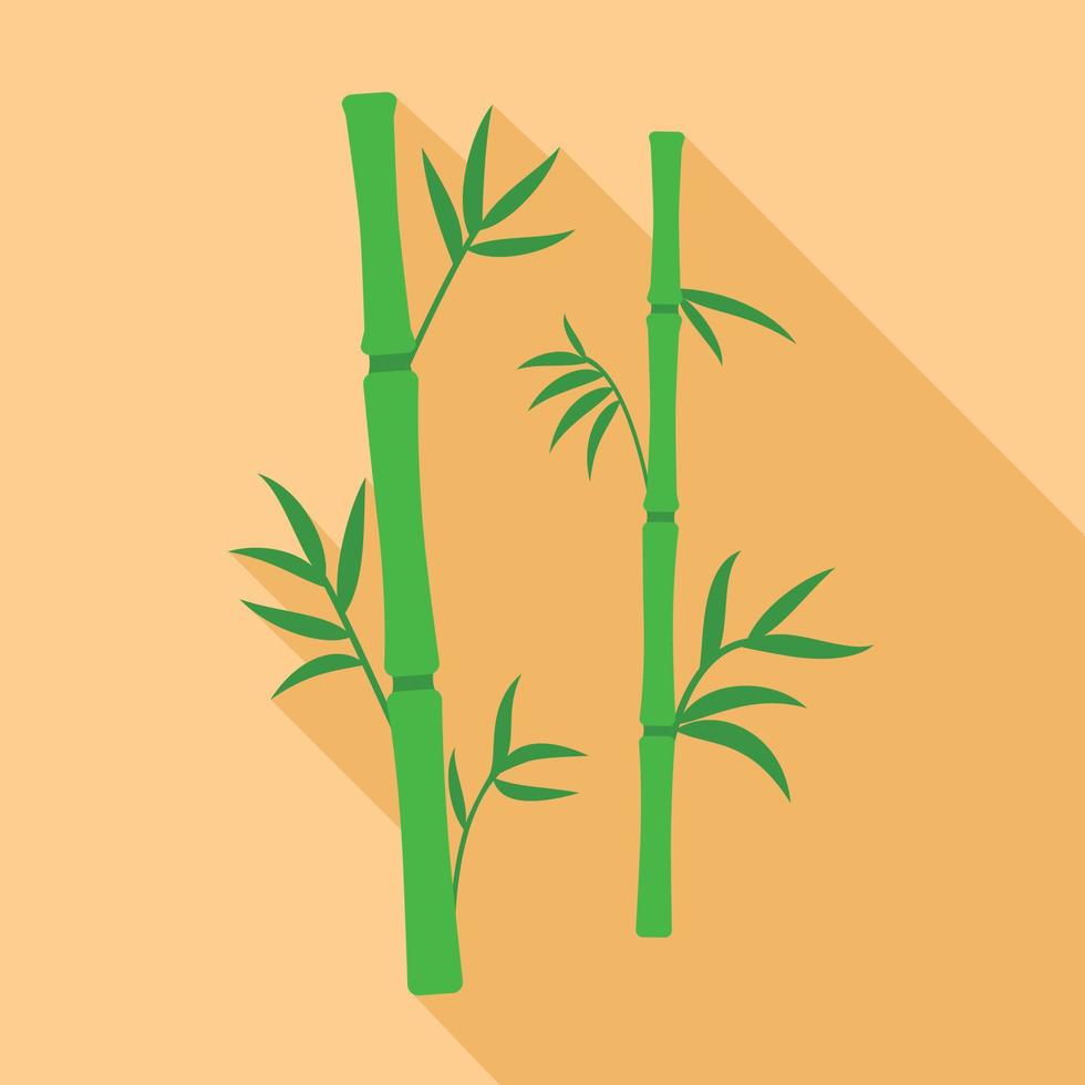 icono de planta de bambú, tipo plano vector