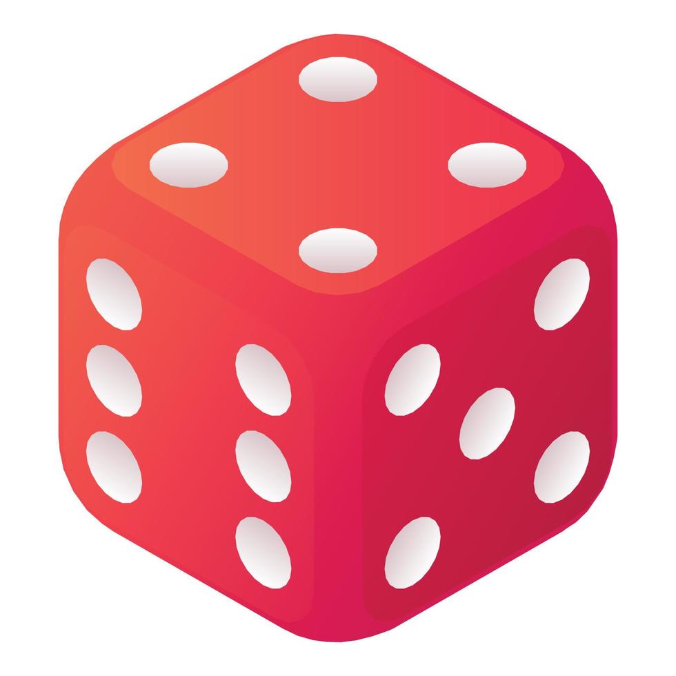 Dice icon, isometric style vector