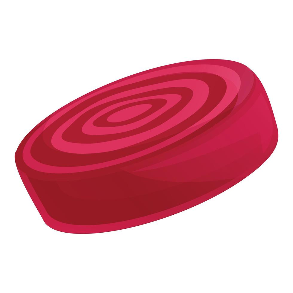 Slice beet icon, cartoon style vector