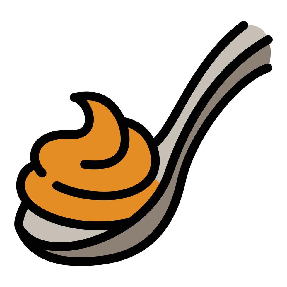 Peanut butter spoon icon, outline style vector