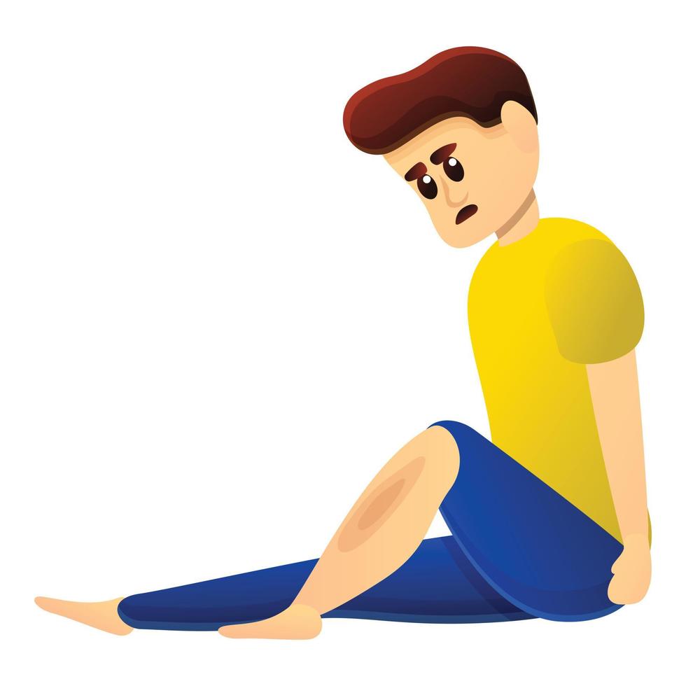 icono de lesión en la pierna, estilo de dibujos animados vector