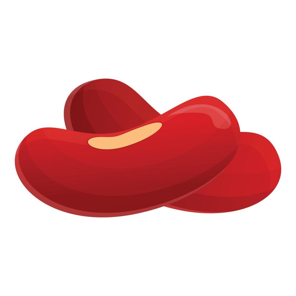 Dried red beans icon, cartoon style vector