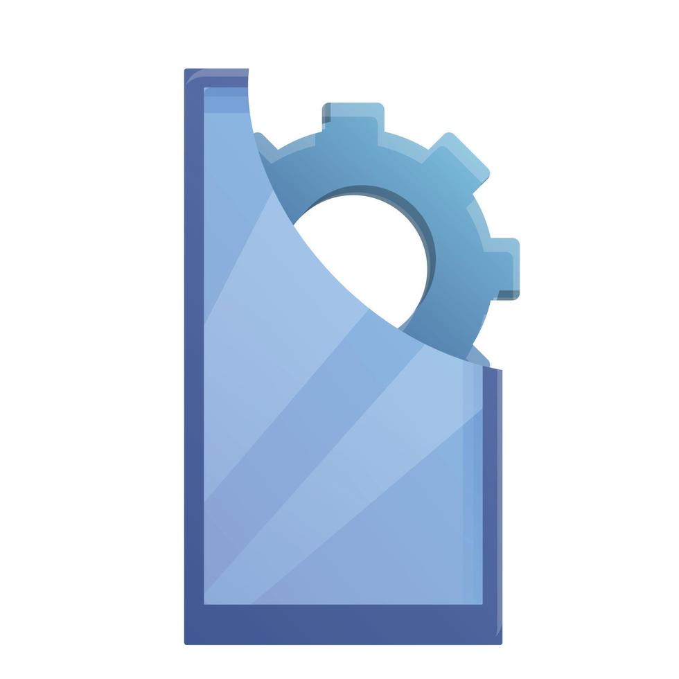 Broken smartphone icon, cartoon style vector