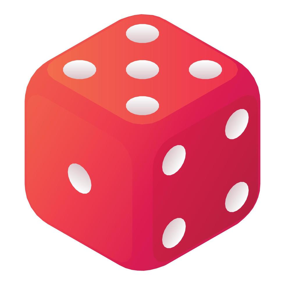 Success dice icon, isometric style vector