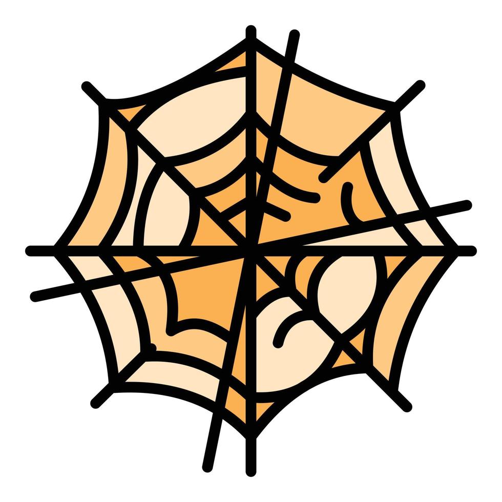 Old spider web icon, outline style vector