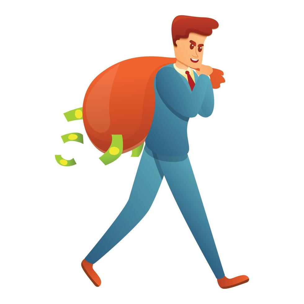 Stealing money icon, cartoon style vector