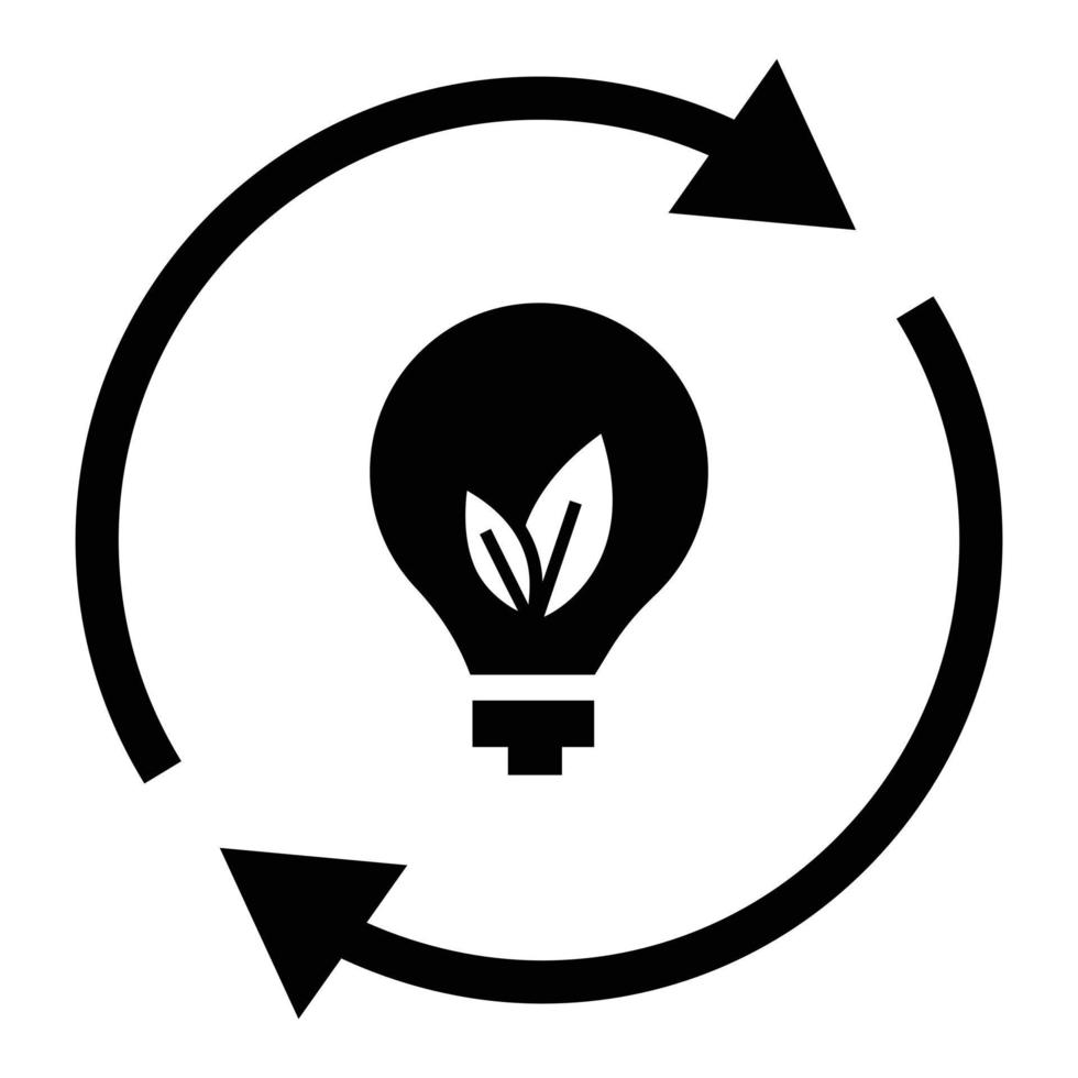 Recycling bulb energy icon, simple style vector