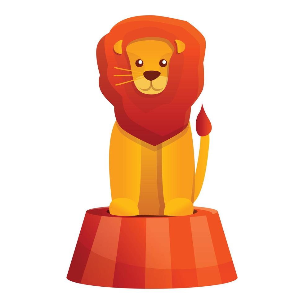 icono de león de circo, estilo de dibujos animados vector