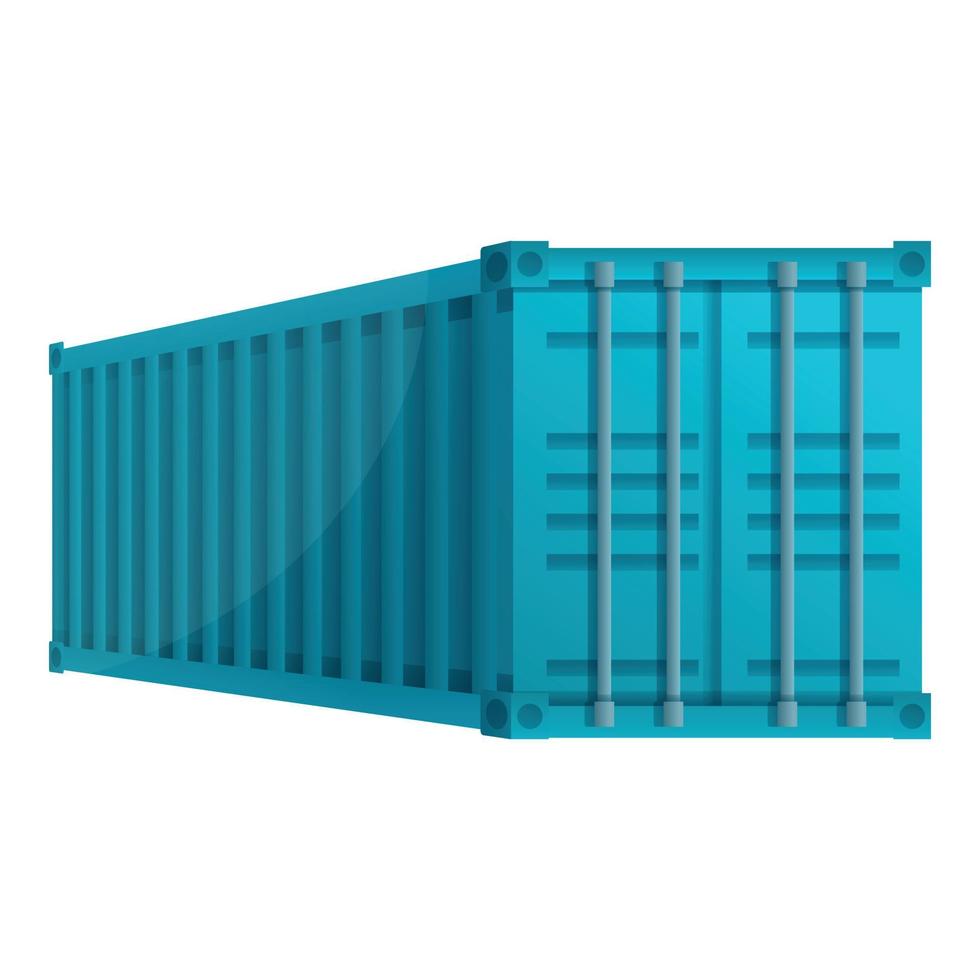 Dockyard cargo container icon, cartoon style vector