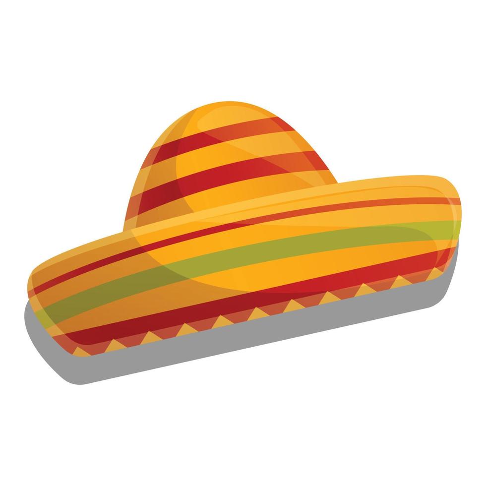 Sombrero icon, cartoon style vector