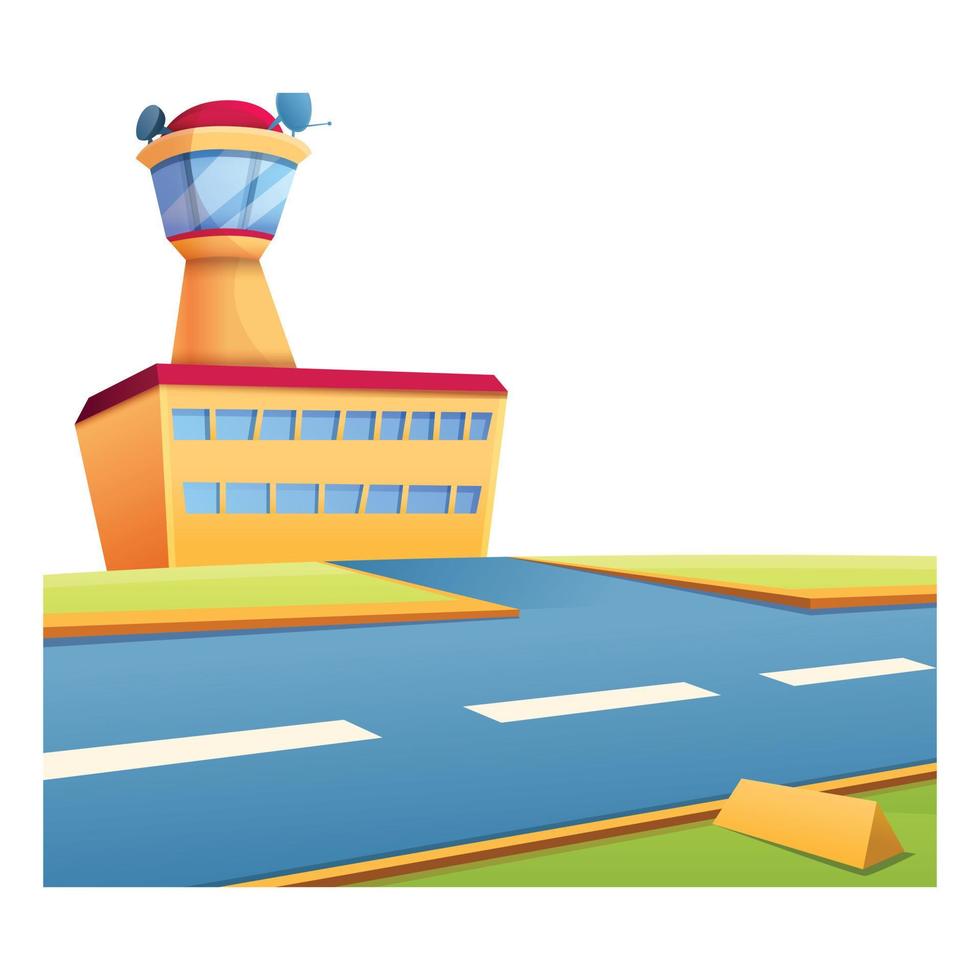 Airport tower icon, cartoon style vector