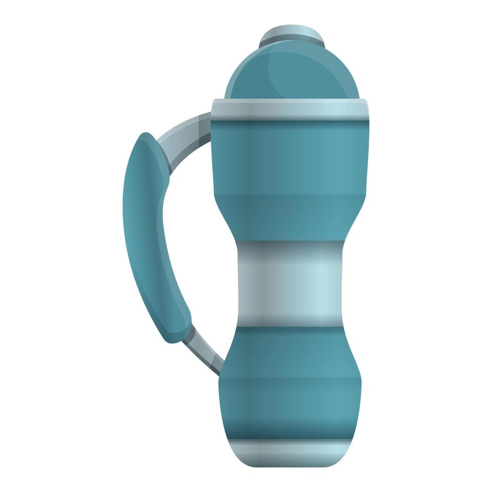 Vacuum insulated water bottle icon, cartoon style vector