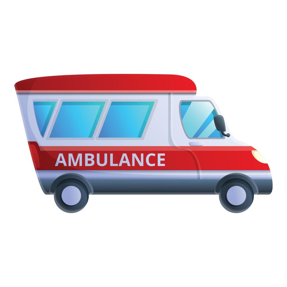 icono de coche de ambulancia de la ciudad, estilo de dibujos animados vector