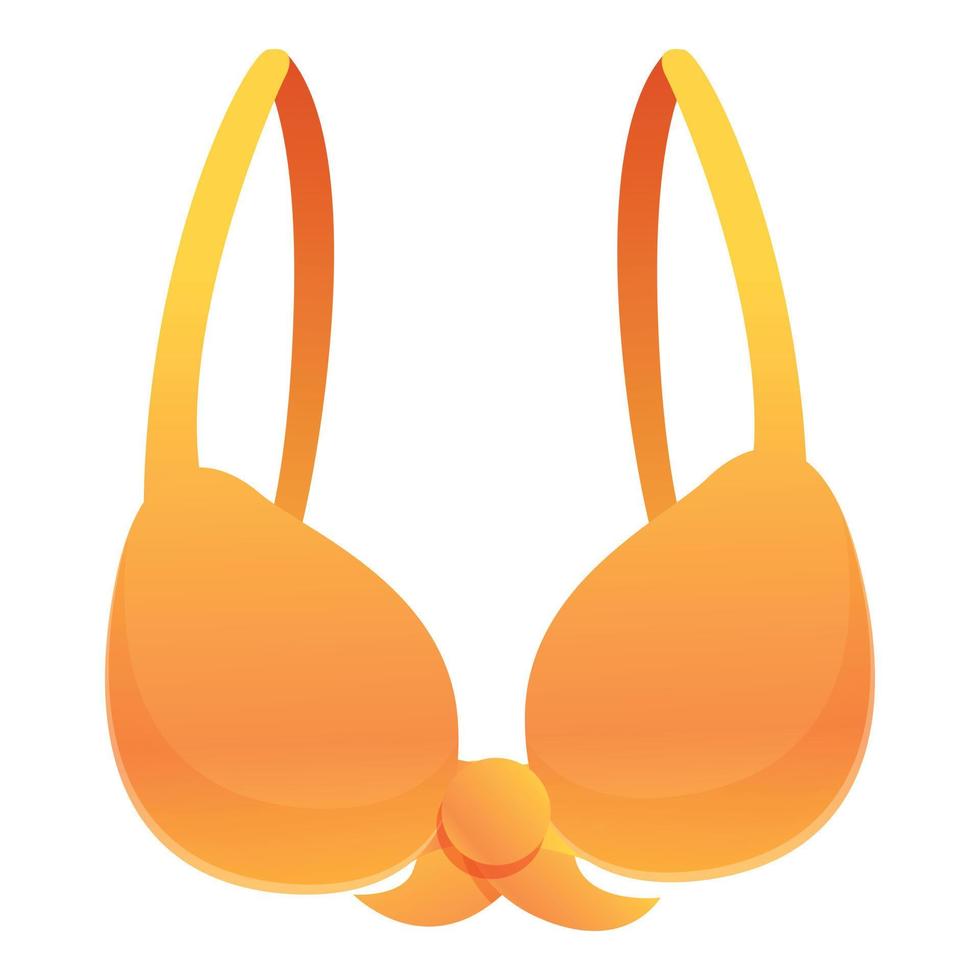 Orange bra icon, cartoon style vector