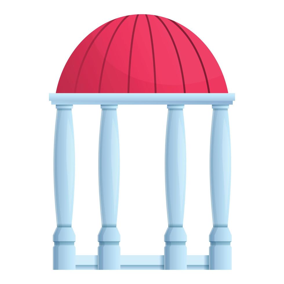 European gazebo icon, cartoon style vector