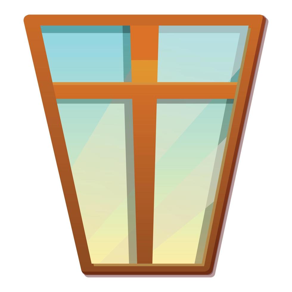 House window icon, cartoon style vector