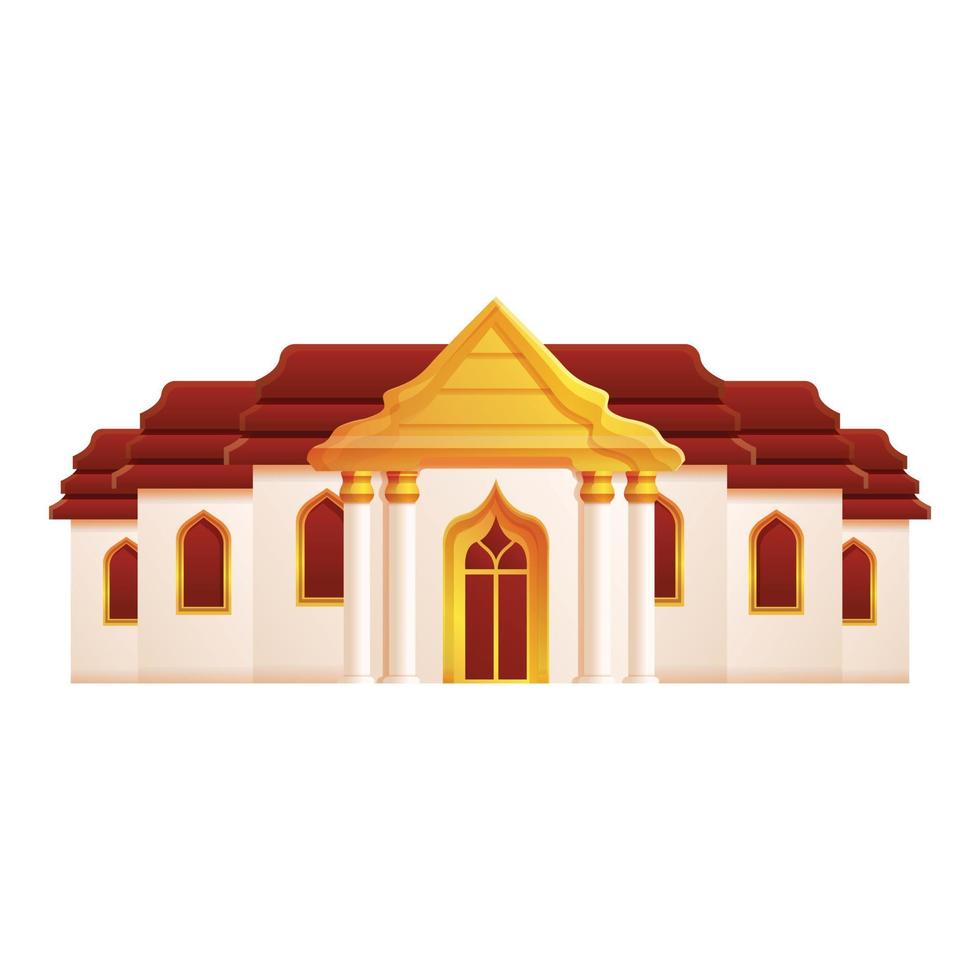 icono del gran palacio de tailandia, estilo de dibujos animados vector