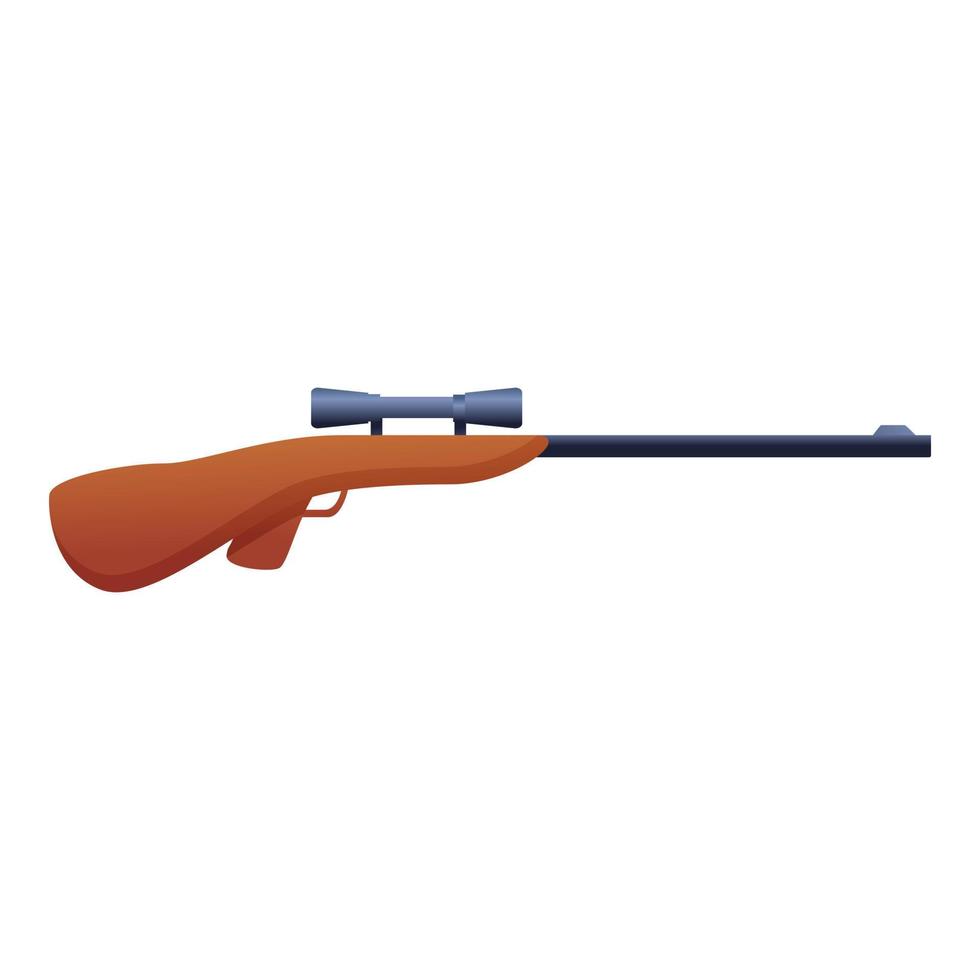 Sniper safari rifle icon, cartoon style vector