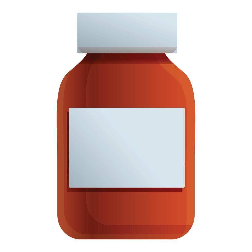 Syrup bottle icon, cartoon style vector