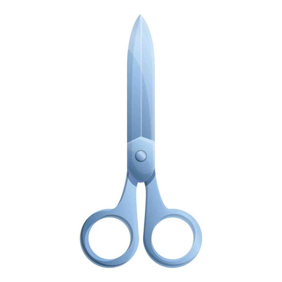 Steel scissors icon, cartoon style vector