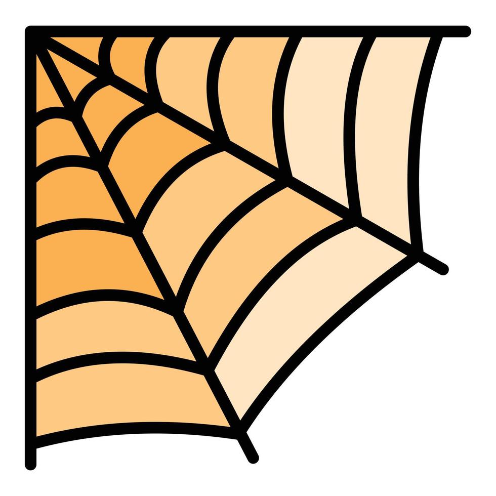 Corner spider web icon, outline style vector