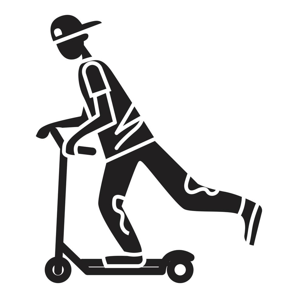 Kick scooter icon, simple style vector