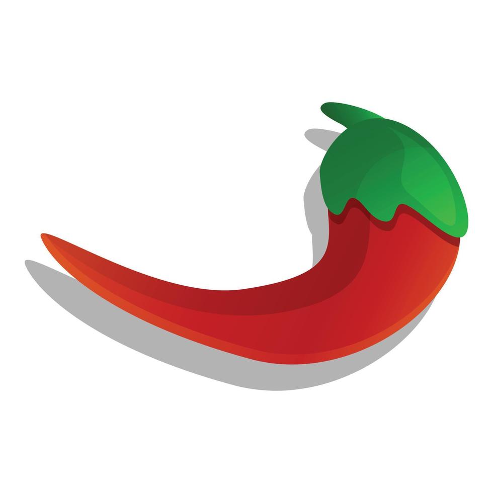 Red chilli icon, cartoon style vector