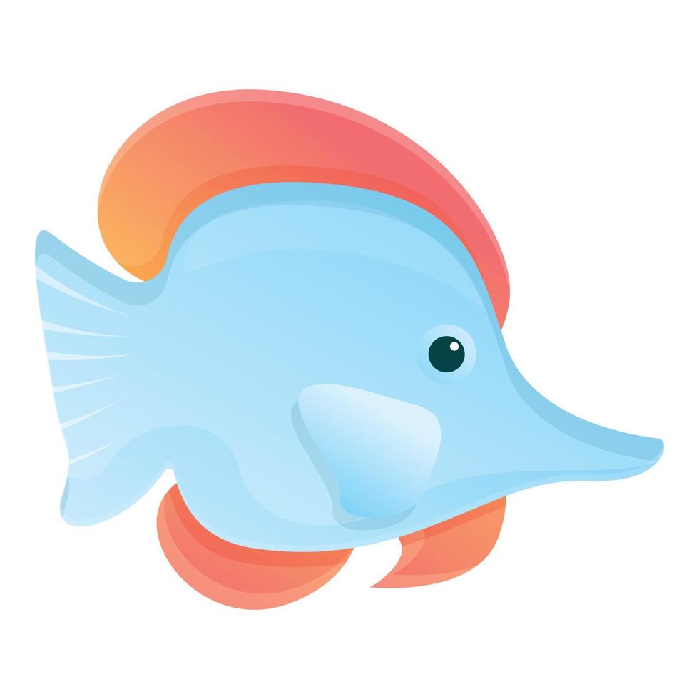 Reef fish icon, cartoon style vector