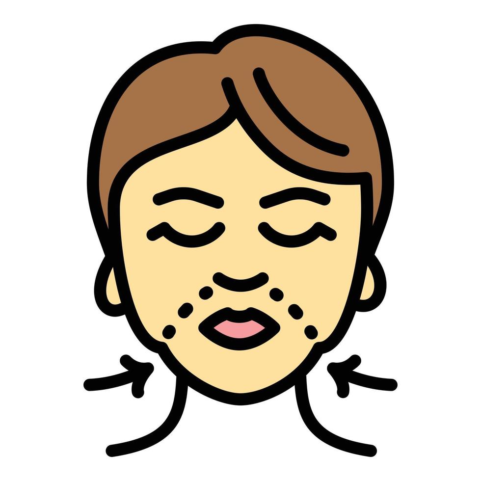 Face lifting treatment icon, outline style vector