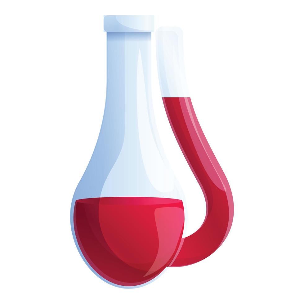 Flask barometer icon, cartoon style vector