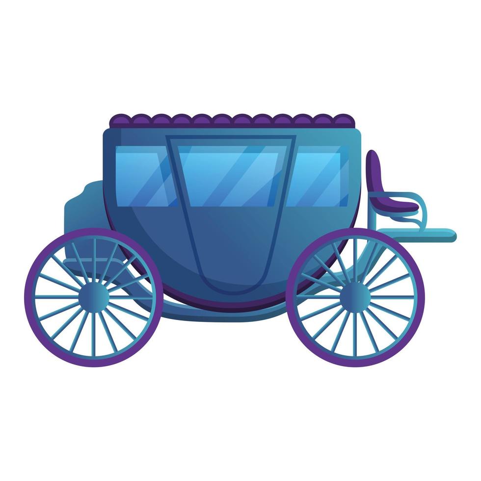 Medieval carriage icon, cartoon style vector