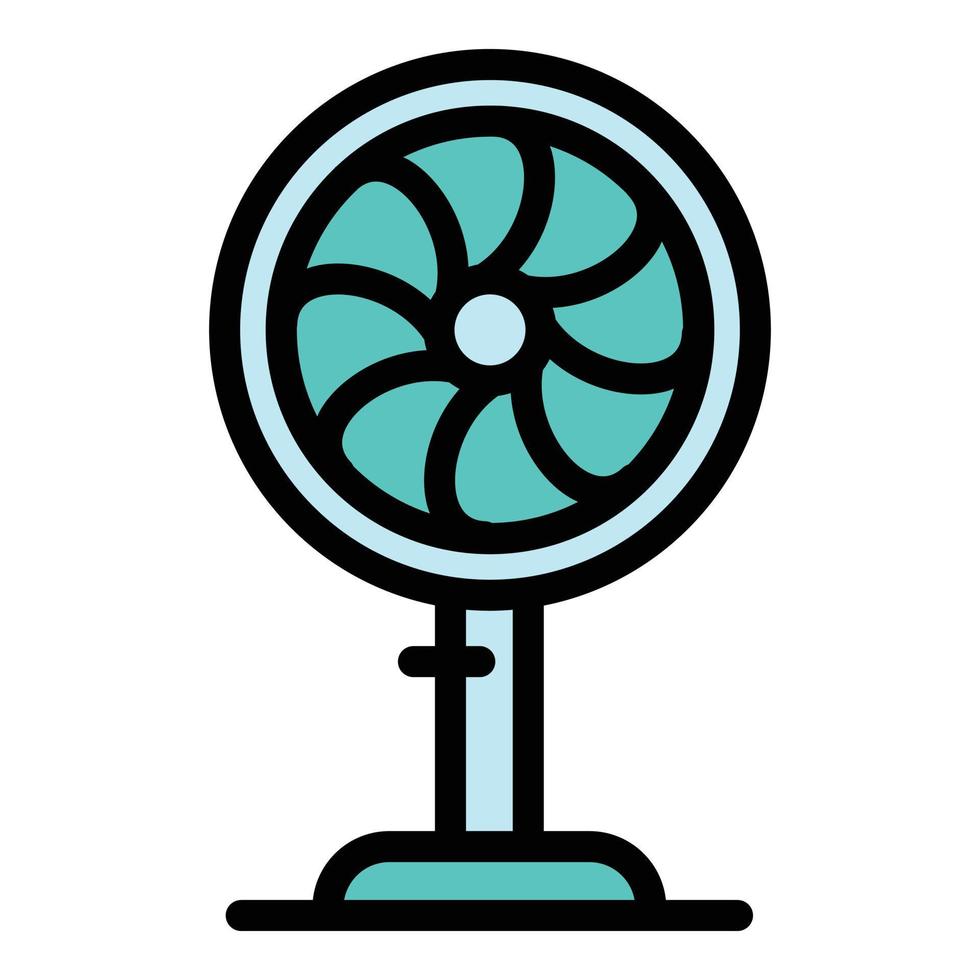 Home fan icon, outline style vector