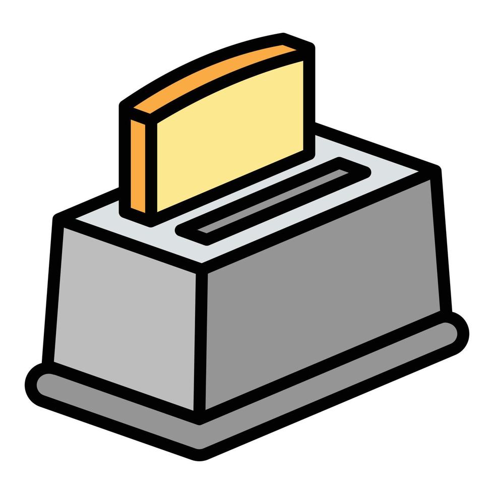 Bread toaster icon, outline style vector