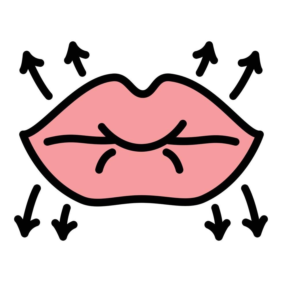 icono de elevación de labios, estilo de contorno vector