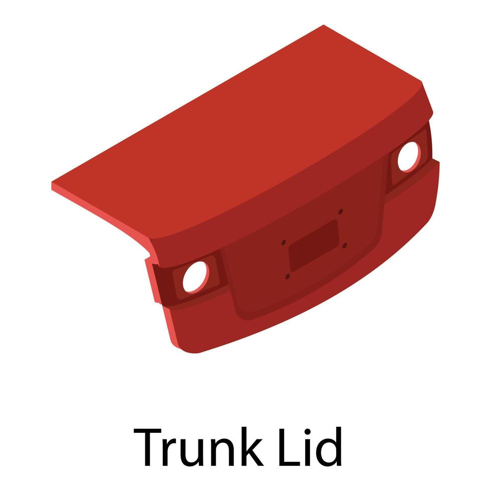 Car trunk lid icon, isometric style vector