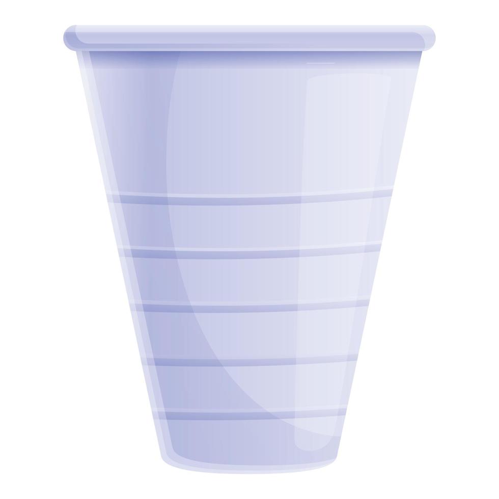 Small plastic cup icon, cartoon style vector