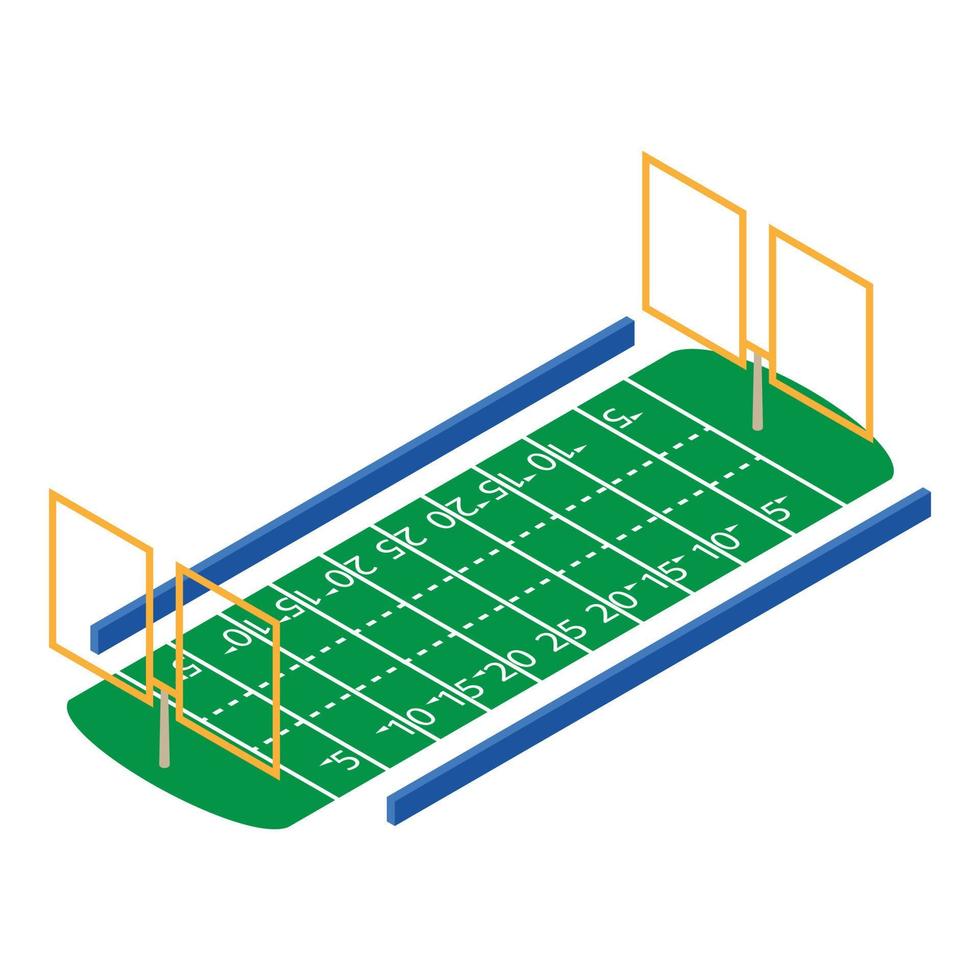 icono de campo de fútbol americano, estilo isométrico vector