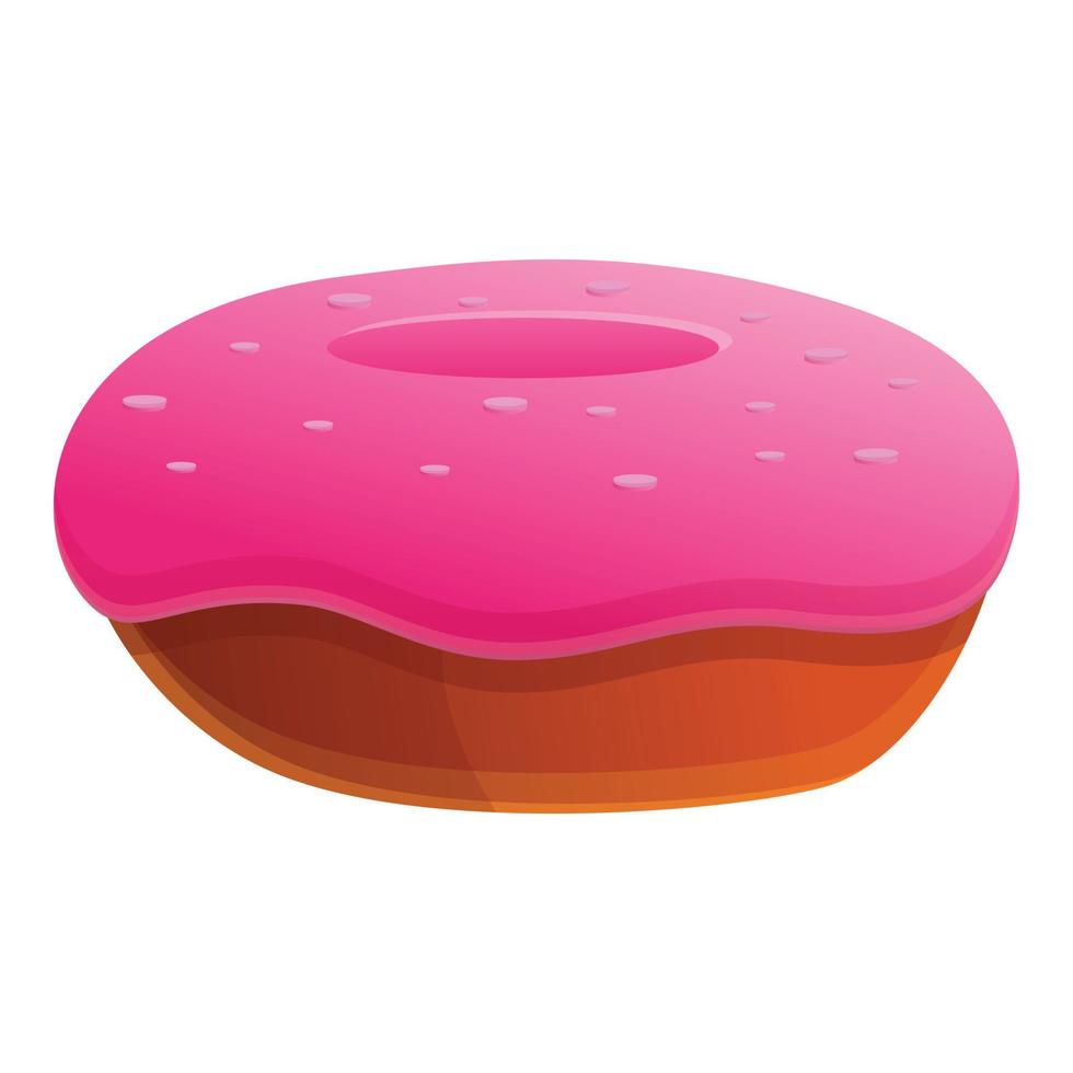 Police officer donut icon, cartoon style vector