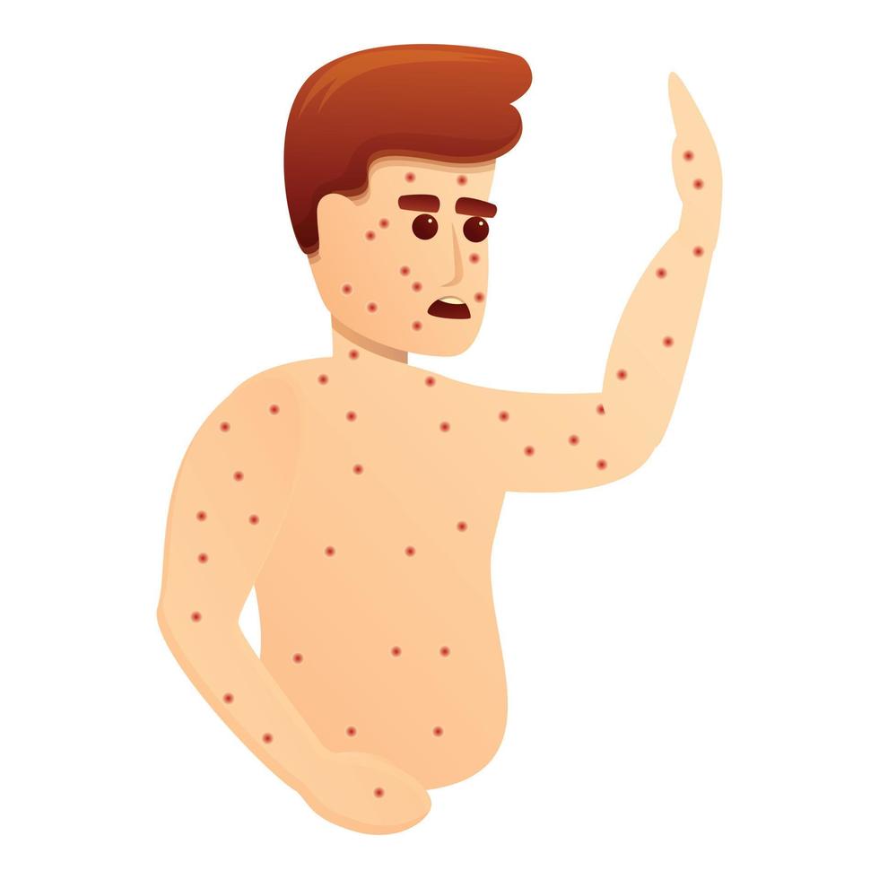 Chicken pox body icon, cartoon style vector