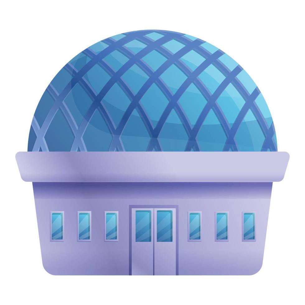 Planetarium building icon, cartoon style vector