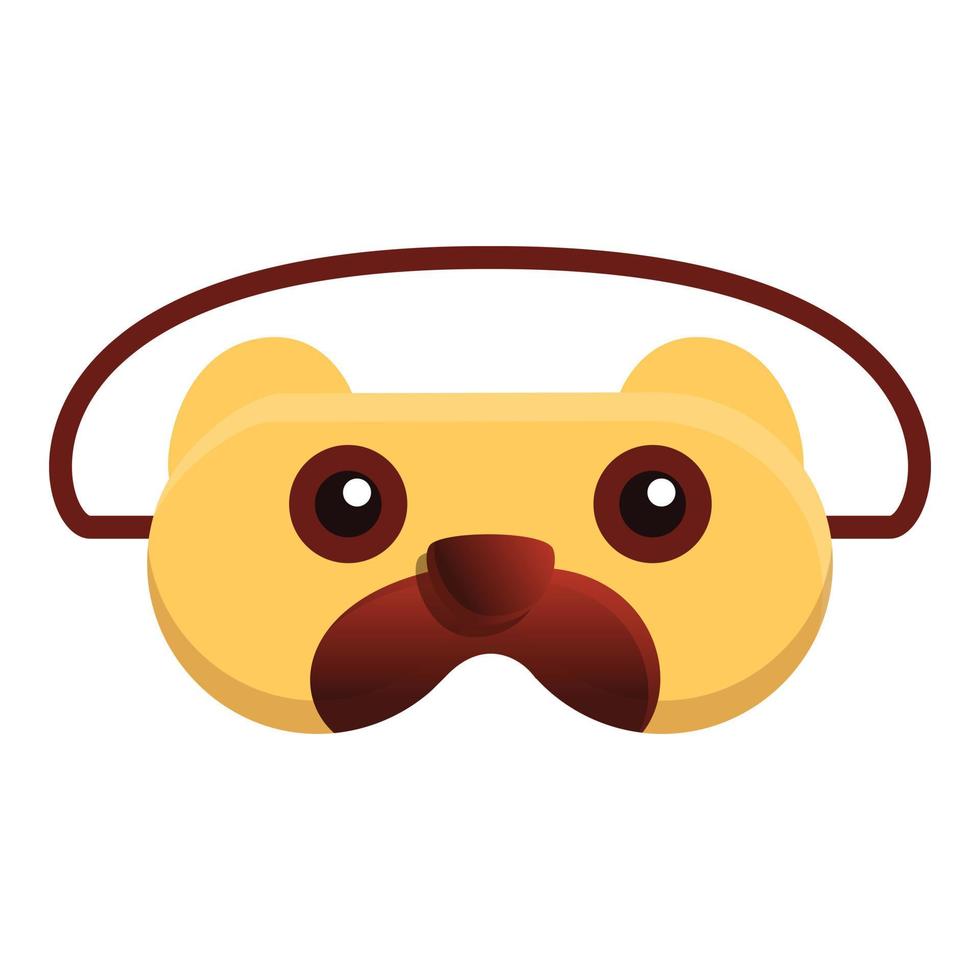 Dog sleeping mask icon, cartoon style vector