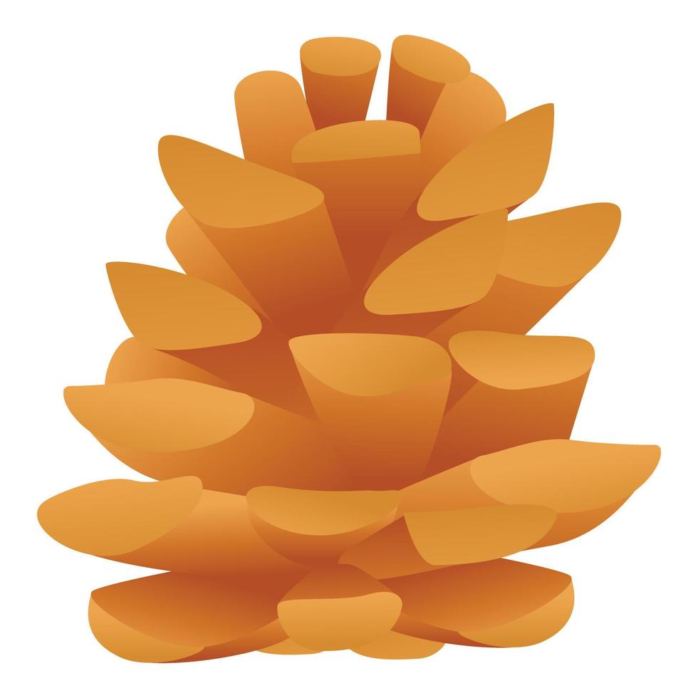 Coniferous cone icon, cartoon style vector
