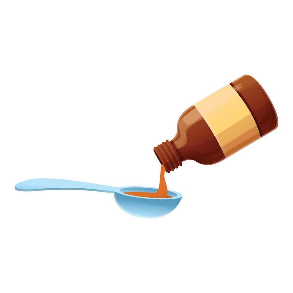 Cough syrup mixture icon, cartoon style vector