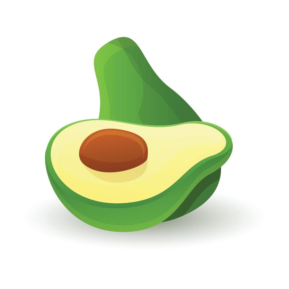 Avocado fruit icon, cartoon style vector