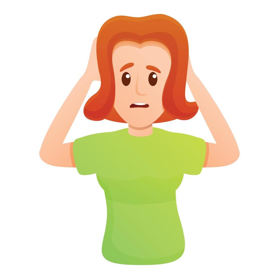 Stress icon, cartoon style vector