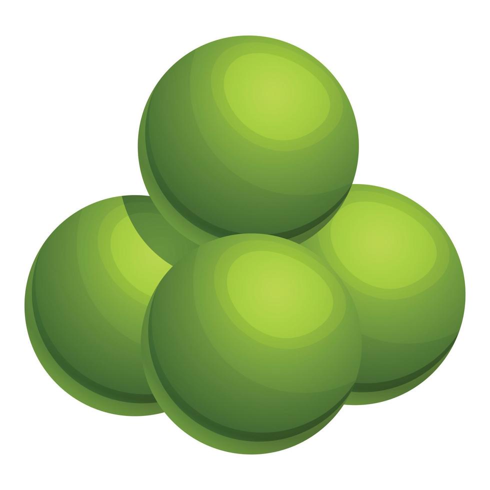 Peas grain icon, cartoon style vector