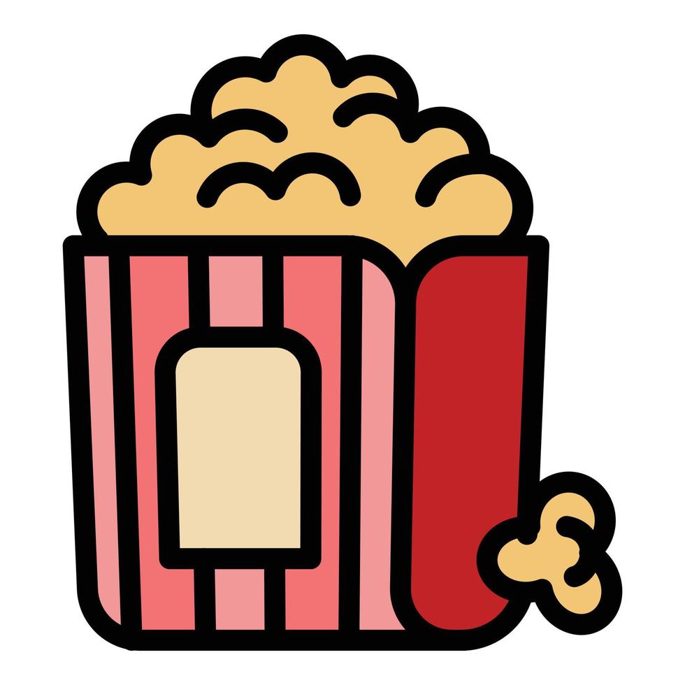 Popcorn bag icon, outline style vector